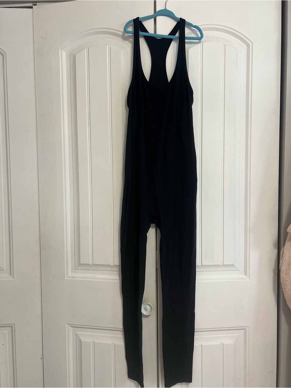 Aritzia TNA Black Full Length Racerback Jumpsuit Bodysuit Size M